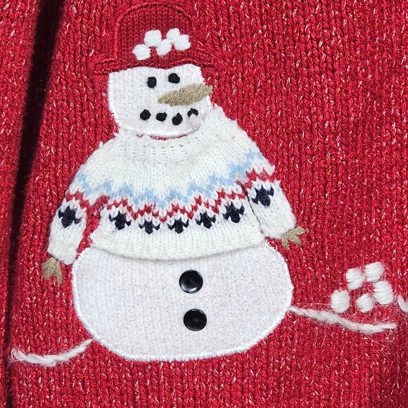 Northern Reflections Vintage Red Snowman Holiday Sweater Size L/XL - Picture 5 of 13